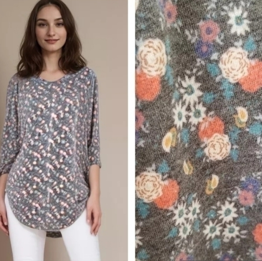 MODCLOTH FREELOADER SOFT FLORAL STRETCH TOP SZ XL